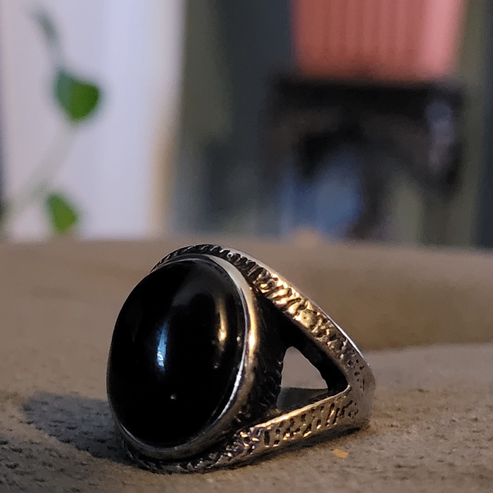 ⭐Tungsten Steel & Onyx Ring⭐